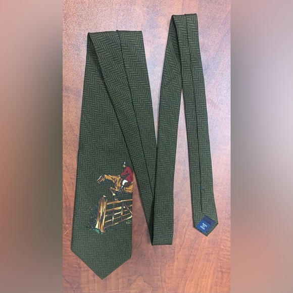 Rare VINTAGE Polo Ralph Lauren Iconic Equestrian Silk Necktie - Picture 2 of 15